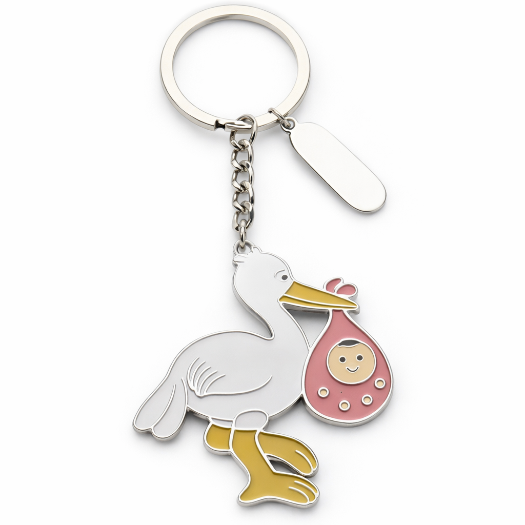 17-8622-0 CHRISTENING KEYRING IN PINK - Image 1