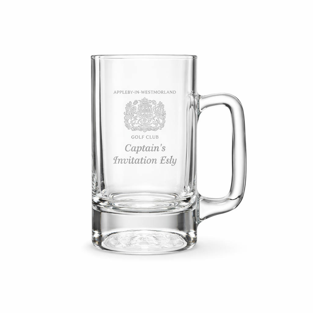 L107 HANDMADE GOLF BALL BASE BEER TANKARD – 1/2 PINT GLASS MUG FOR GOLF & BEER LOVERS - Image 1