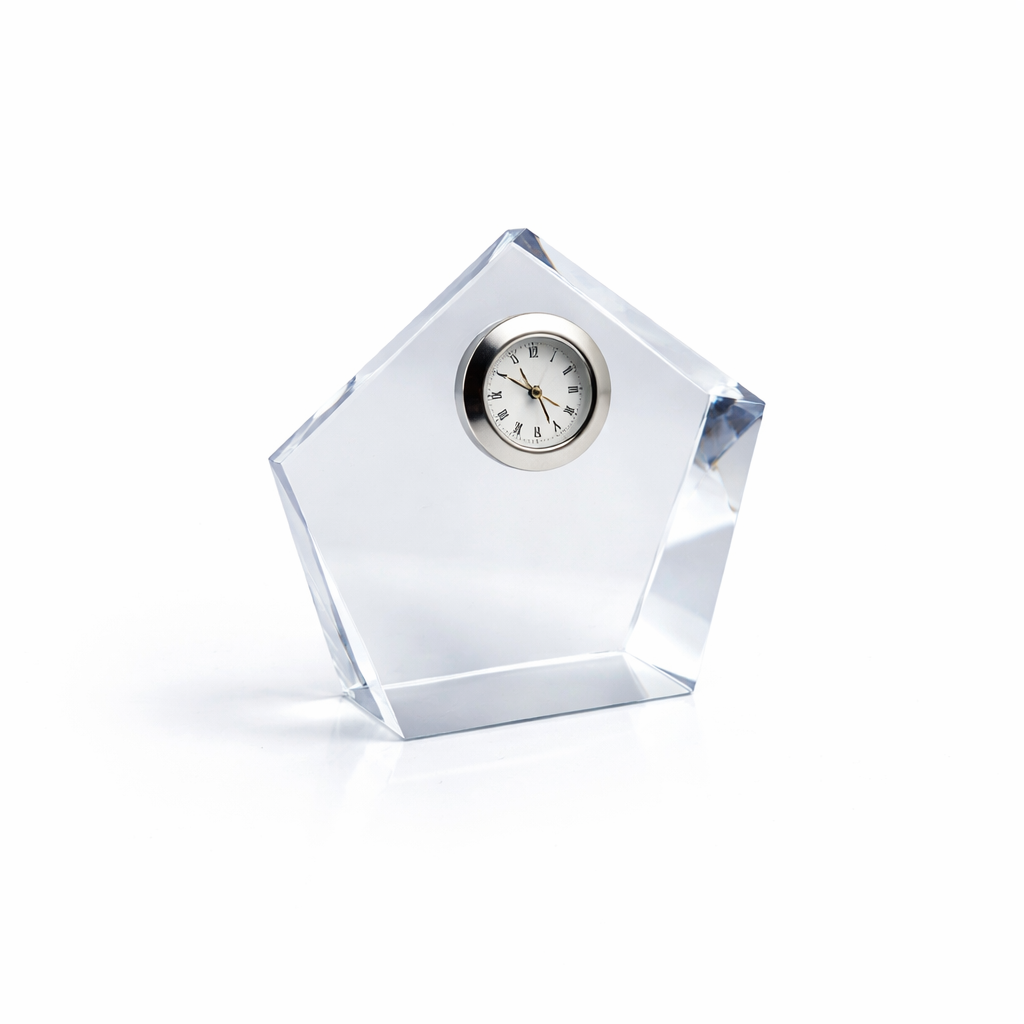 ZY1583 10CM ELEGANT DESKTOP CRYSTAL CLOCK – PREMIUM GLASS TIMEPIECE - Image 1