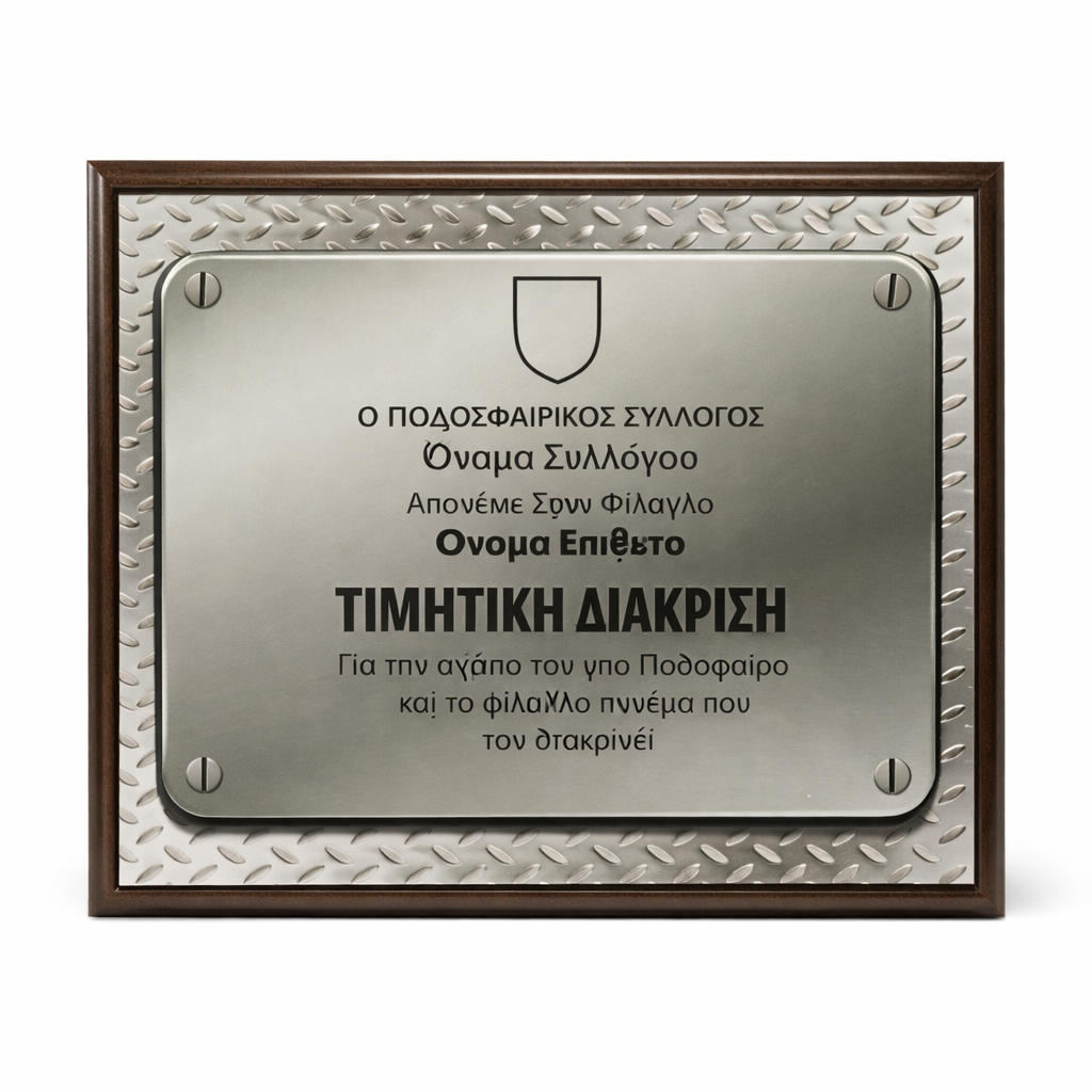 HT10094D METALLIC FRAME WOODEN PLAQUE 25.5X20CM – FULL-COLOR CUSTOM AWARD WITH BOX - Image 1
