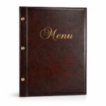 A4 RESTAURANT MENU FOLDER – IMITATION LEATHER IN BLACK OR BROWN - Image 2