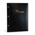 A4 RESTAURANT MENU FOLDER – IMITATION LEATHER IN BLACK OR BROWN