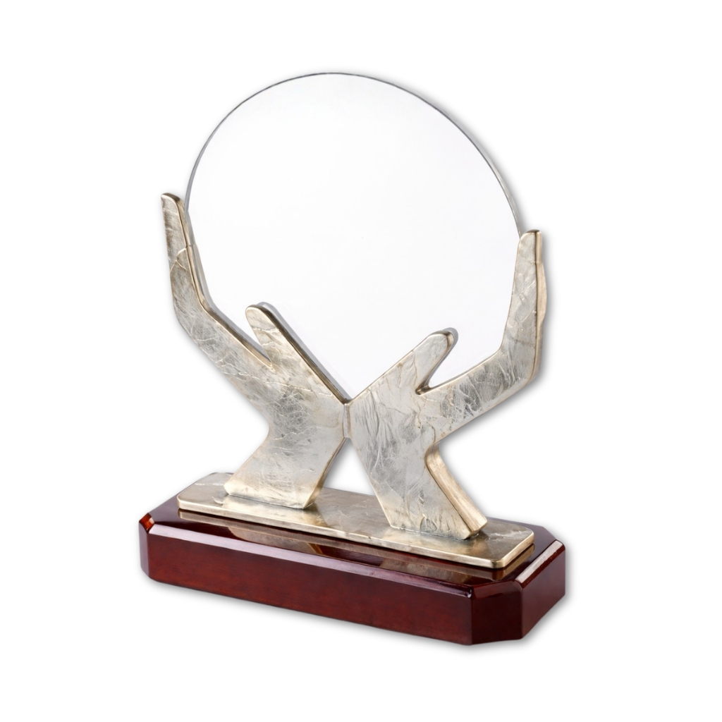TRK326 ACHIEVEMENT TROPHY – 27CM | BRASS, ACRYLIC & WOOD RECOGNITION TROPHY - Image 1