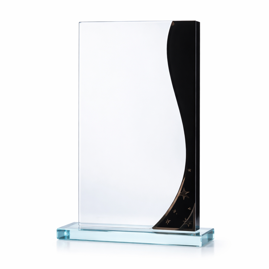 CS-201128 DESIGN RECTANGLE GLASS AWARD PLAQUE 20.5CM - Image 1