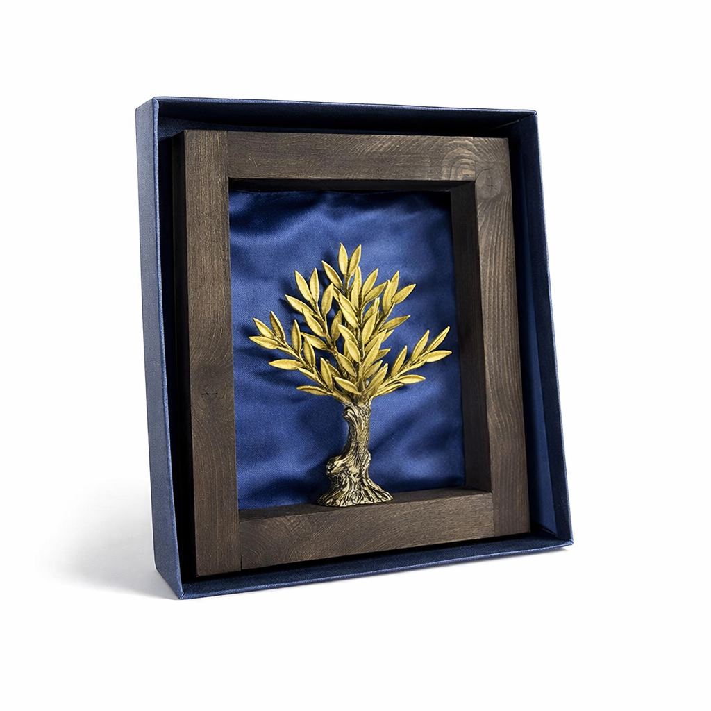 PL11 2 OLIVE TREE IN WOODEN FRAME - Image 1