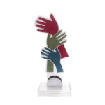 UNITYHANDS ARTISTIC PLEXIGLASS AWARD – 27.6CM WITH CUSTOM PRINTED PLATE - Image 2