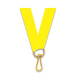 YELLOW MEDAL NECK RIBBON 1CM WITH SECURE CLIP – AWARD MEDAL LANYARD - Image 2