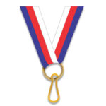 PREMIUM BLUE RED WHITE MEDAL RIBBON 2.2CM WITH CLIP – AWARD NECK LANYARD - Image 2