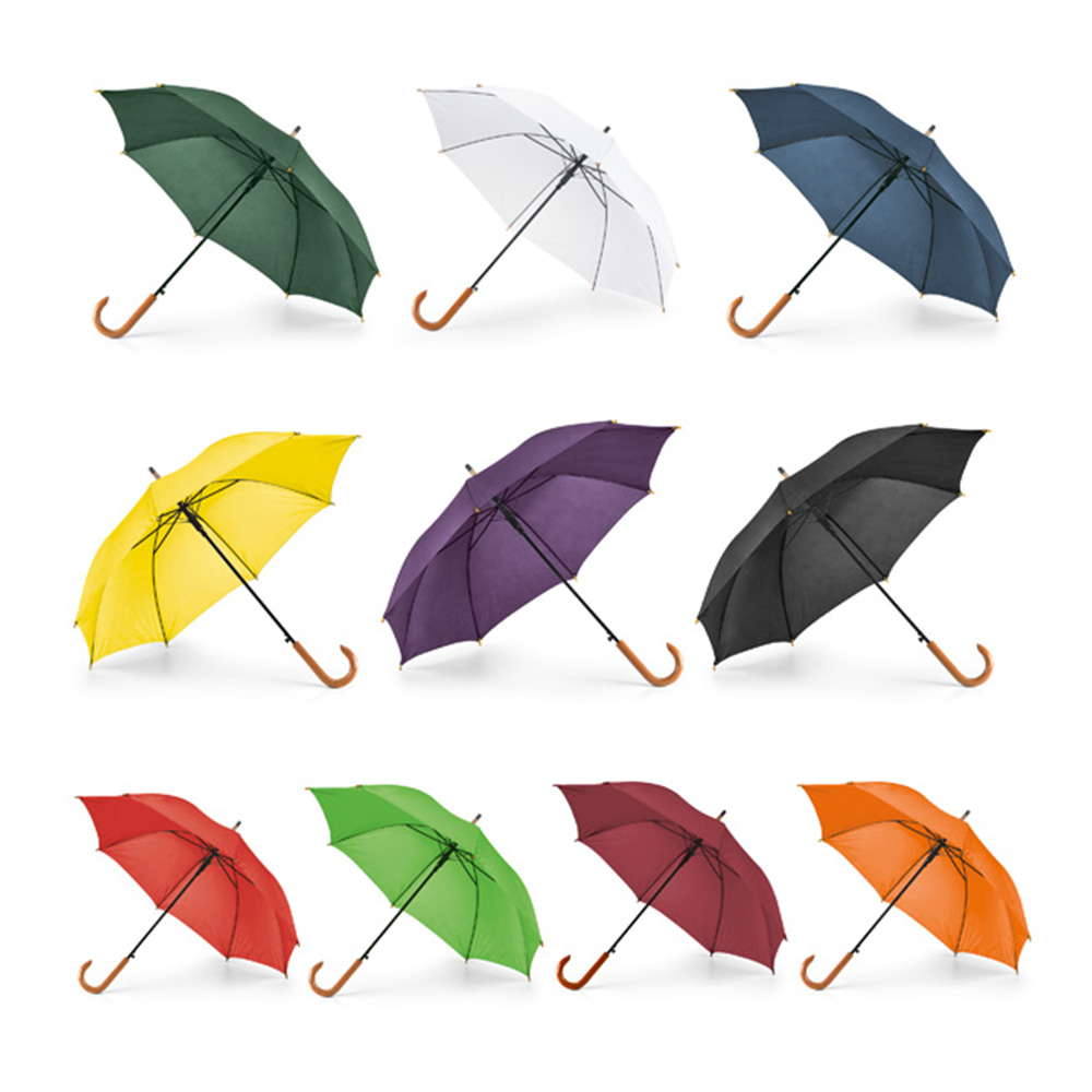 99116_1.jpg CLASSICWOOD AUTO-OPEN UMBRELLA – 190T POLYESTER WITH WOODEN HANDLE - Image 1