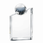 DELUXE 21.5CM CRYSTAL GLOBE AWARD TROPHY WITH GIFT BOX