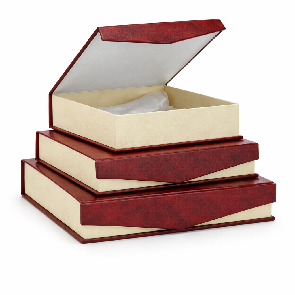 19-1712- BURGUNDY ECO-LEATHER CASE 21X25 - Image 1